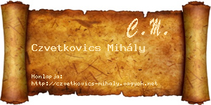 Czvetkovics Mihály névjegykártya